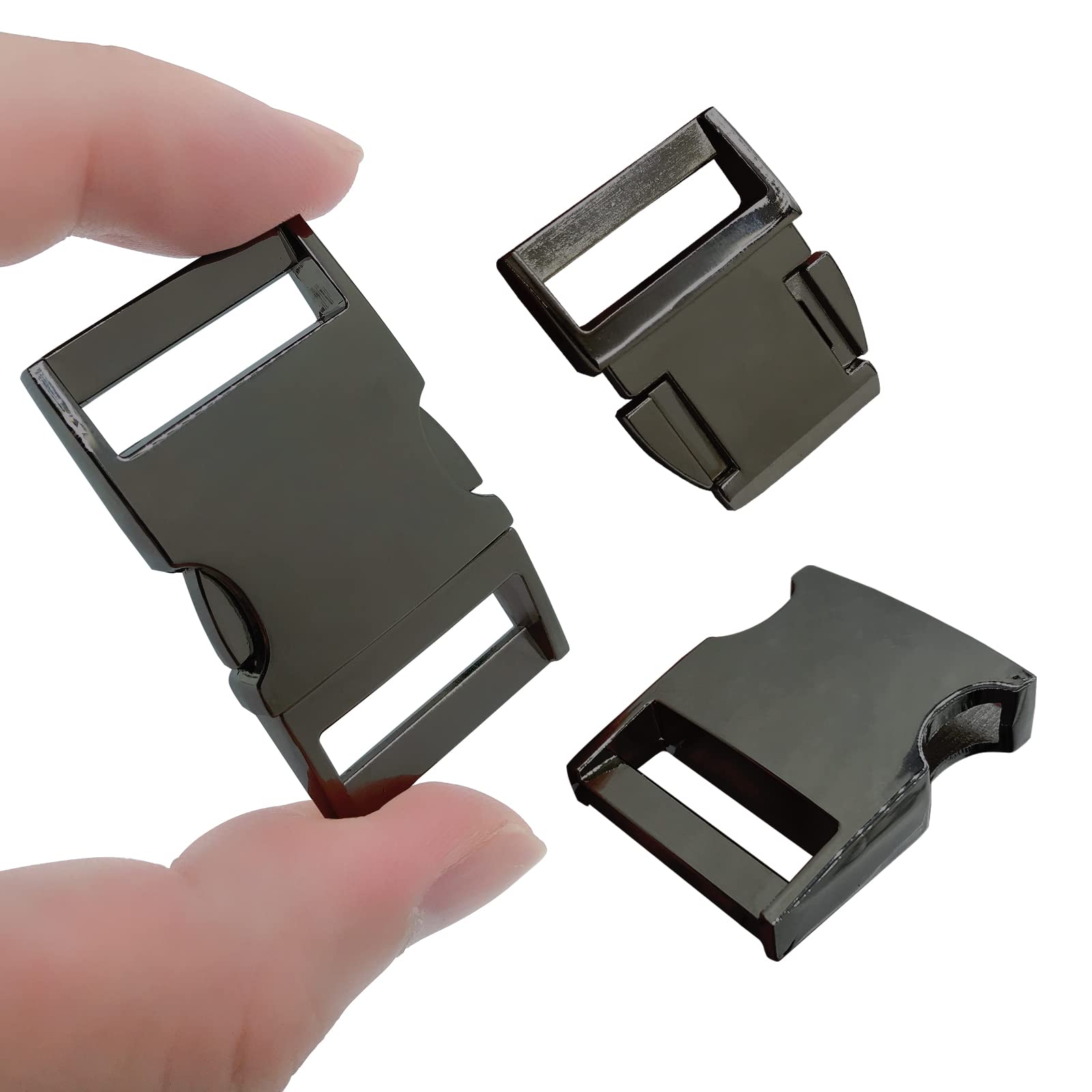 TXZWJZ Metal Buckles Release Replacement Backpack - 1inch 2Pack Heavy Duty Quick Side Release buckle Gunblack