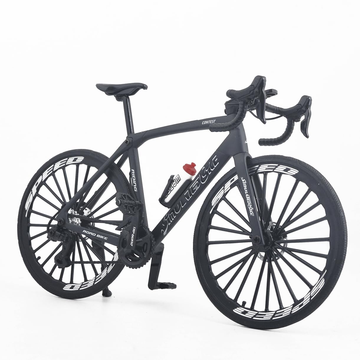 Alloy Mini Road Bicycle Toy Model Racing Bike 1:8 Scale Cake Topper Desktop Decoration Crafts for Cycling Lovers Bike Racers Athletes Children Boys and Girls (Black)