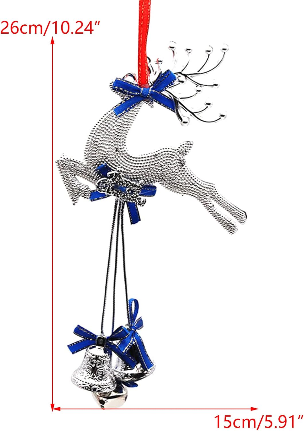 Gold/Red/Silver Elk Christmas Tree Pendant Ornament Deer with for Christmas Decor Kids