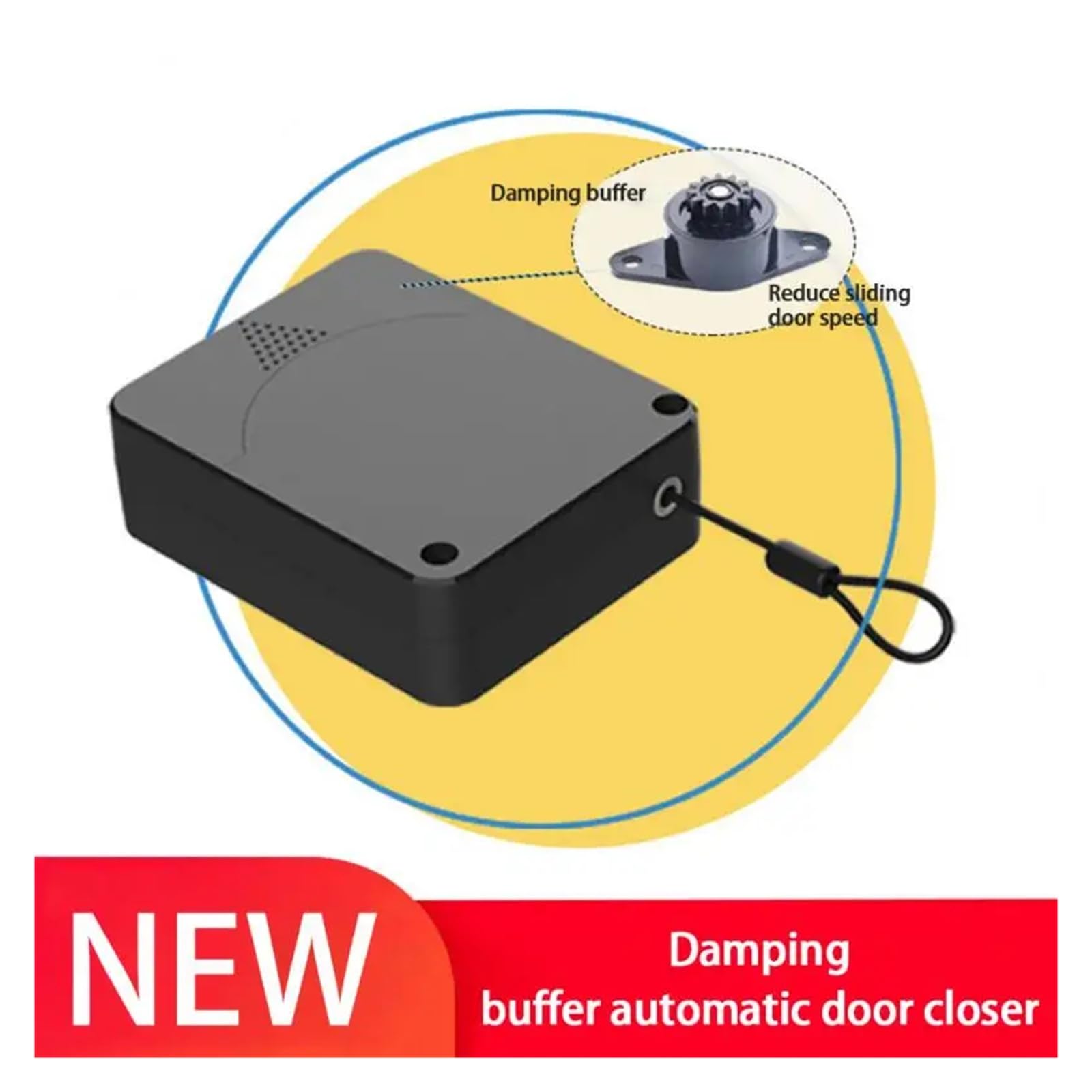Ferme-porte automatique amélioré avec tampon d'amortissement – Installation de poinçon pour portes coulissantes multifonctionnel à fermeture automatique (1 200 g Pull 2)