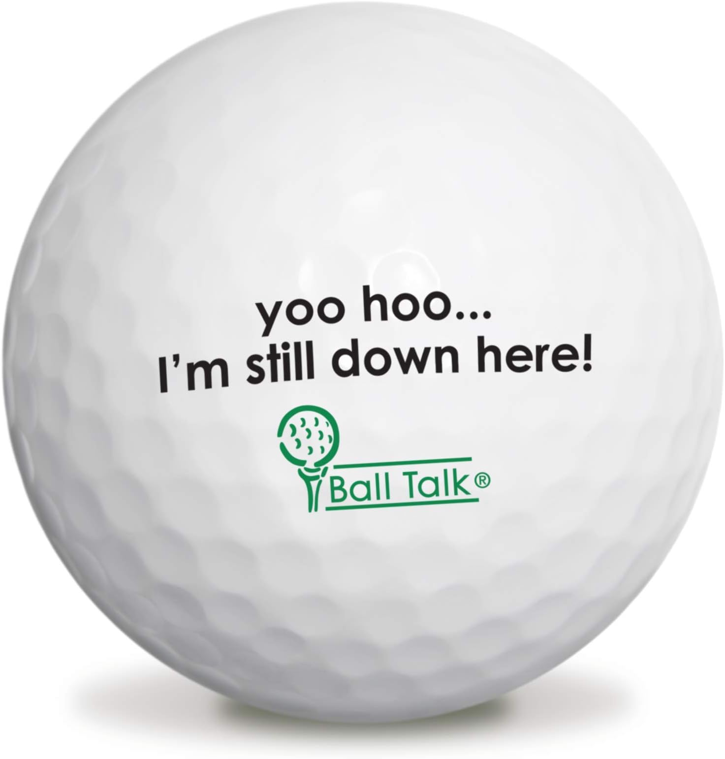 BallTalk Golf Balls - ("yoo-hoo, I'm still down here" - 'Whiff' Series) 3-ball box