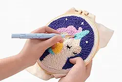 Kit Bordado Iniciante, Agulha de Perfuração de Bordado, Caneta Mágica de Agulha de Bordado