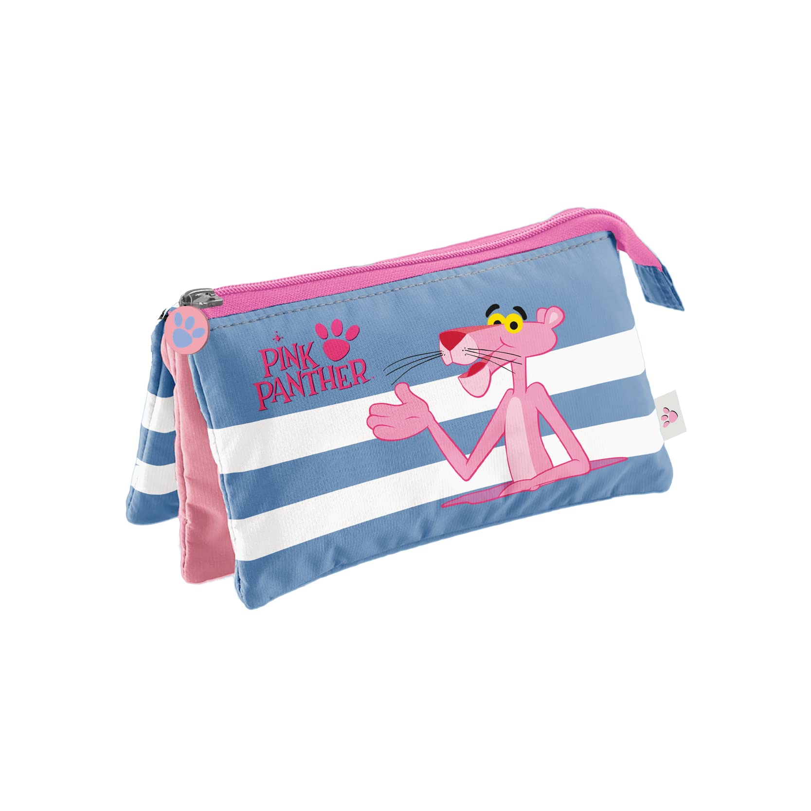 Triple Pencil Case - Pink Panther - Stripes Model