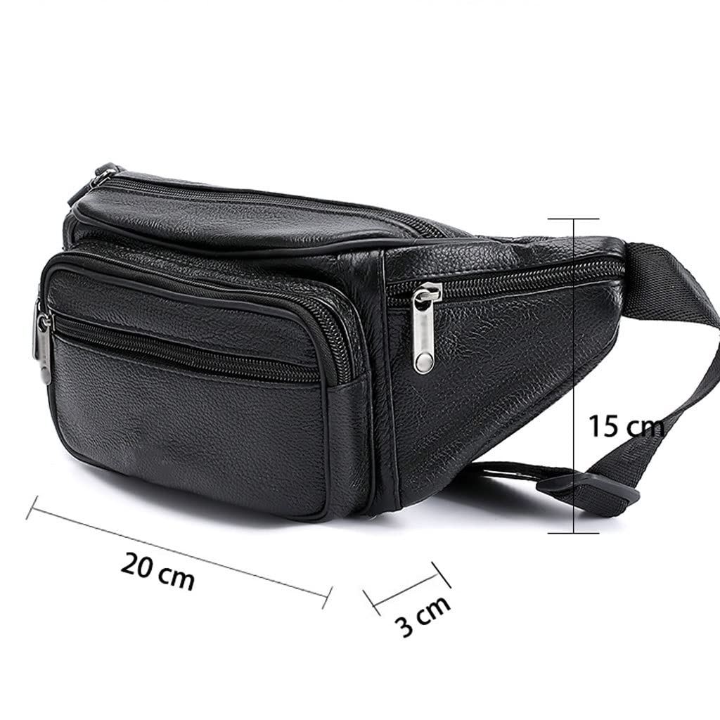 FMURY Męska torba na pasek w kształcie wachlarza biodrowego na jedno ramię krzyżowa talia męska skórzana klatka piersiowa, D, 20cm*15cm*3cm