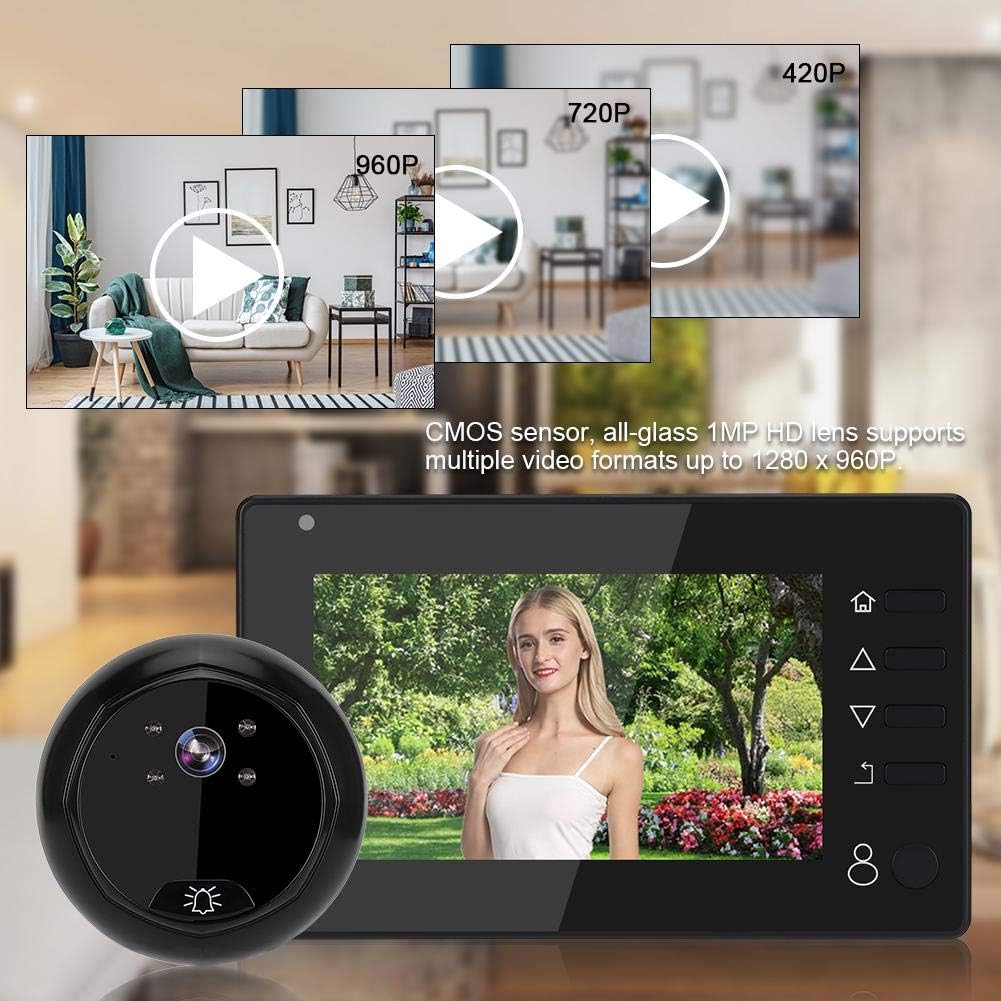 Black Friday - 50% OFF Hopcd 4.3 Peephole Door Viewer, TFT LCD Display Intelligent Video Doorbell with IP55 Waterproof+IR Night Vision+Support 32G Memory Card