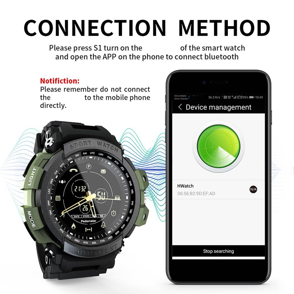 SIXRUN Fitness Tracker Orologio, IP68 Impermeabile Verde Militare (GREEN)