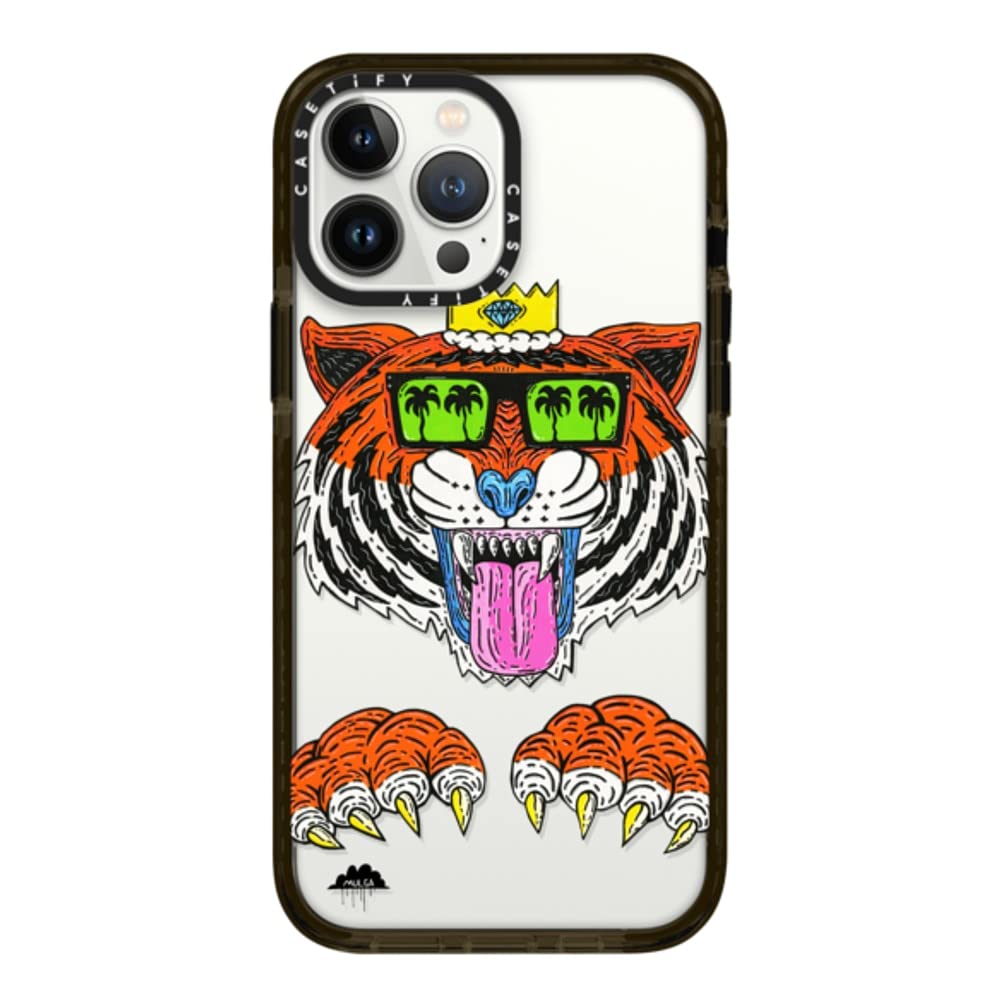 CASETiFY インパクトケース iPhone 13 Pro Max - King Louis the Tiger Phone Case by Mulga - クリア ブラック