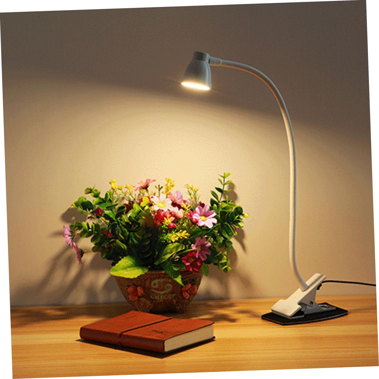 Lámpara LED de Mesa con Pinza Regulable y Cuello Flexible Luz Lectura con Temperatura Luz Escritorio Cuidado para Estudio y Portátil