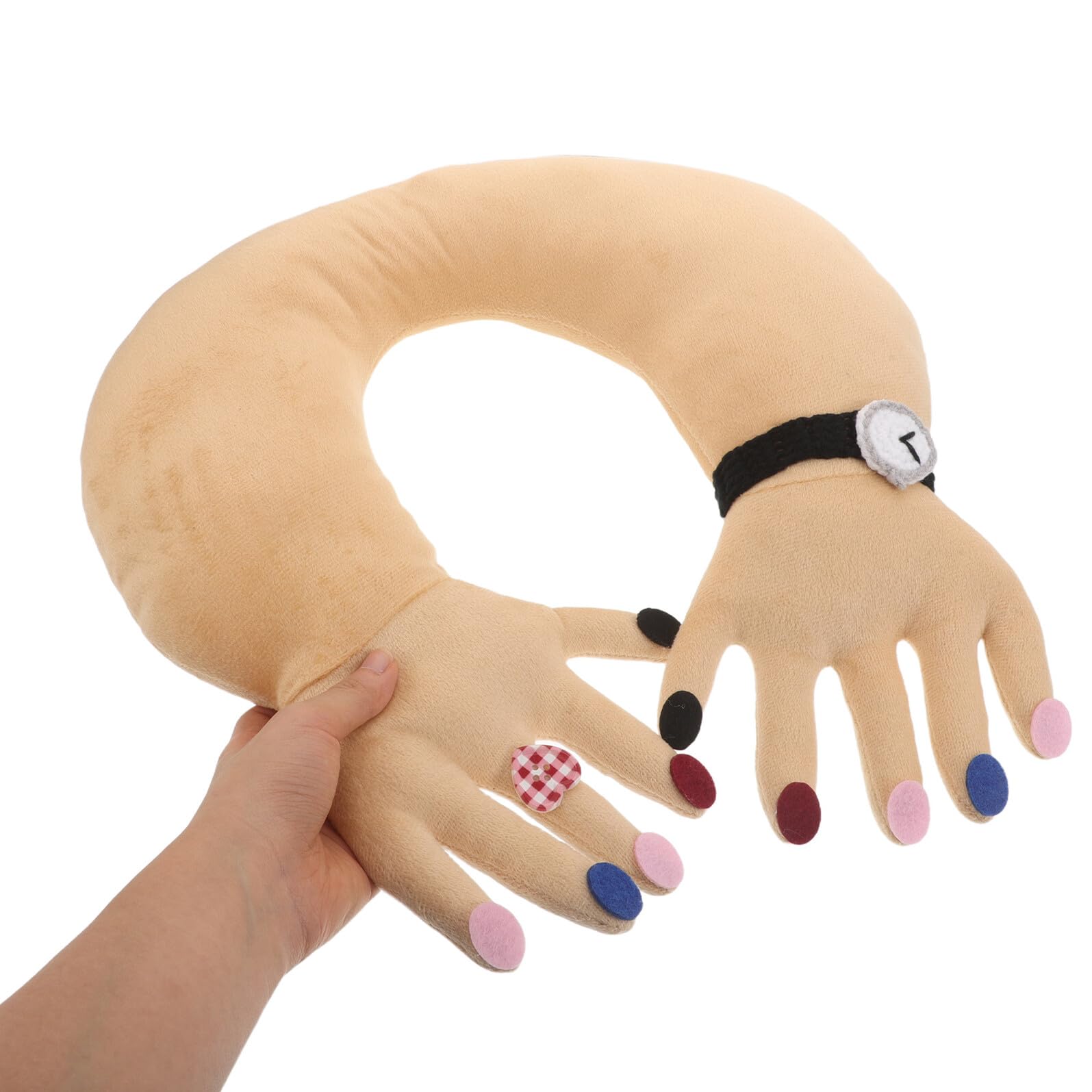 Almohada de Cuello Forma de Mano Divertida Cojín U Ergonómico y para Viaje Avión Coche y Oficina Almohada de Peluche Creativa para Descanso y Soporte Cervical