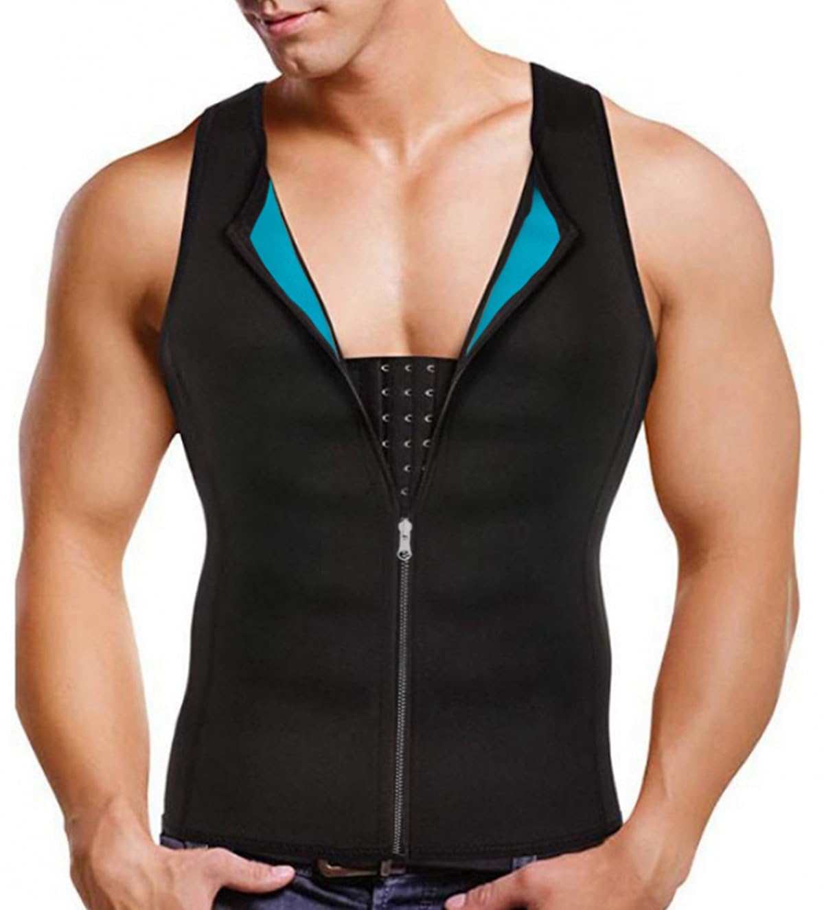Chaleco Moldeador Sauna Deportivo Hombre Camiseta Reductora Adelgazante Fitness Faja Compresión Formación Músculos para Sudoración