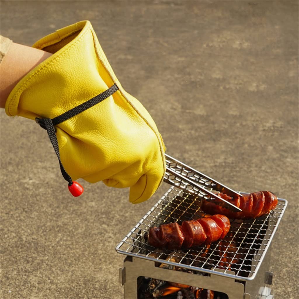 Guantes para Asar Resistentes al Calor Guantes de Cocina para Chef Estufa fogata Trabajos de Soldadura protección Camping Barbacoa