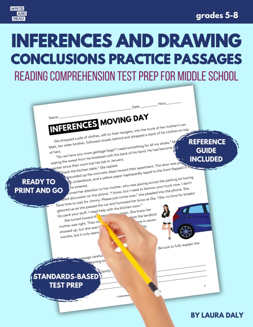 Inferences and Drawing Conclusions Practice Passages: Reading Comprehension Test Prep for Middle School