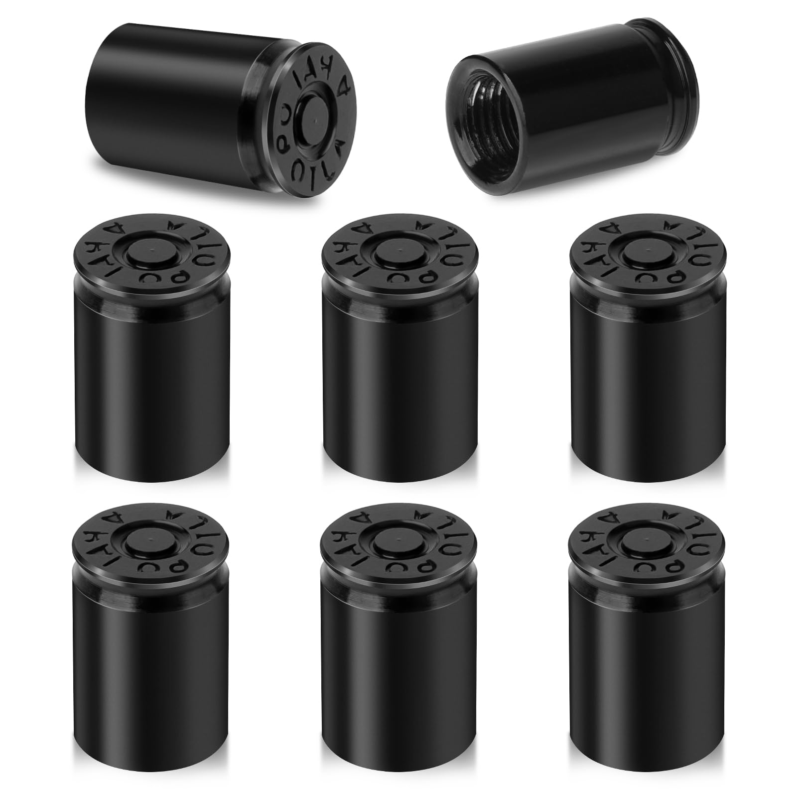 6 Pcs Tire Valve Stem Caps Bullet Shell Tire Valve Stem Caps for Car, Car Air Stem Cap Covers, Dustproof Tyre Wheel Valve Caps Black Tires Air Caps Cover Universal Valve Caps for Cars Bicycles Motorcy