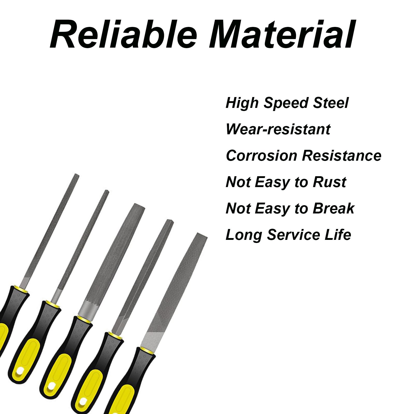 Paquete de 5 limas de carpintería de 12 pulgadas, juego de limas de acero de alto carbono, herramientas profesionales de carpintería para madera, metal y proyectos de bricolaje