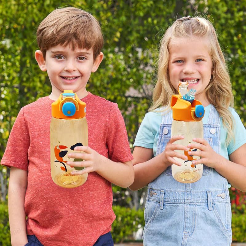 Image of FunBlast Cute Water Bottle with Sipper, Water Bottle for kids, Sipper Bottle for Kids - Anti-leak Cartoon Kids Water Bottle for Kids (550 ML) (Bird) - Tritan, Pack of 1, Multicolor