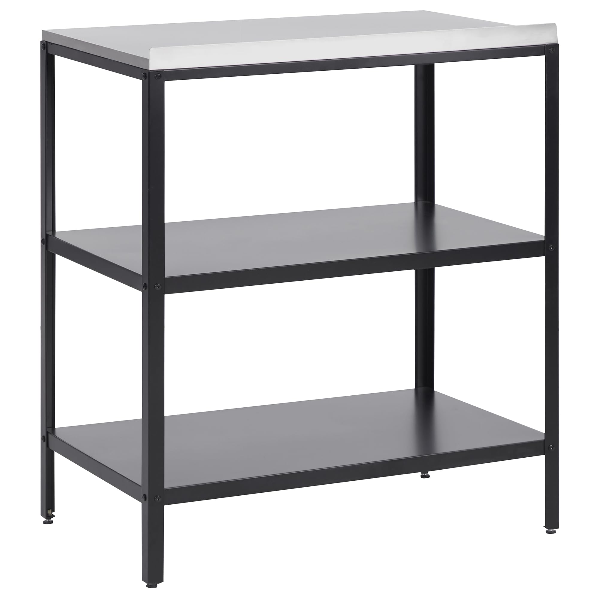 Beliani Commode de Jardin Îlot en Acier INOX Noir 80 x 50 x 92 cm Vilama
