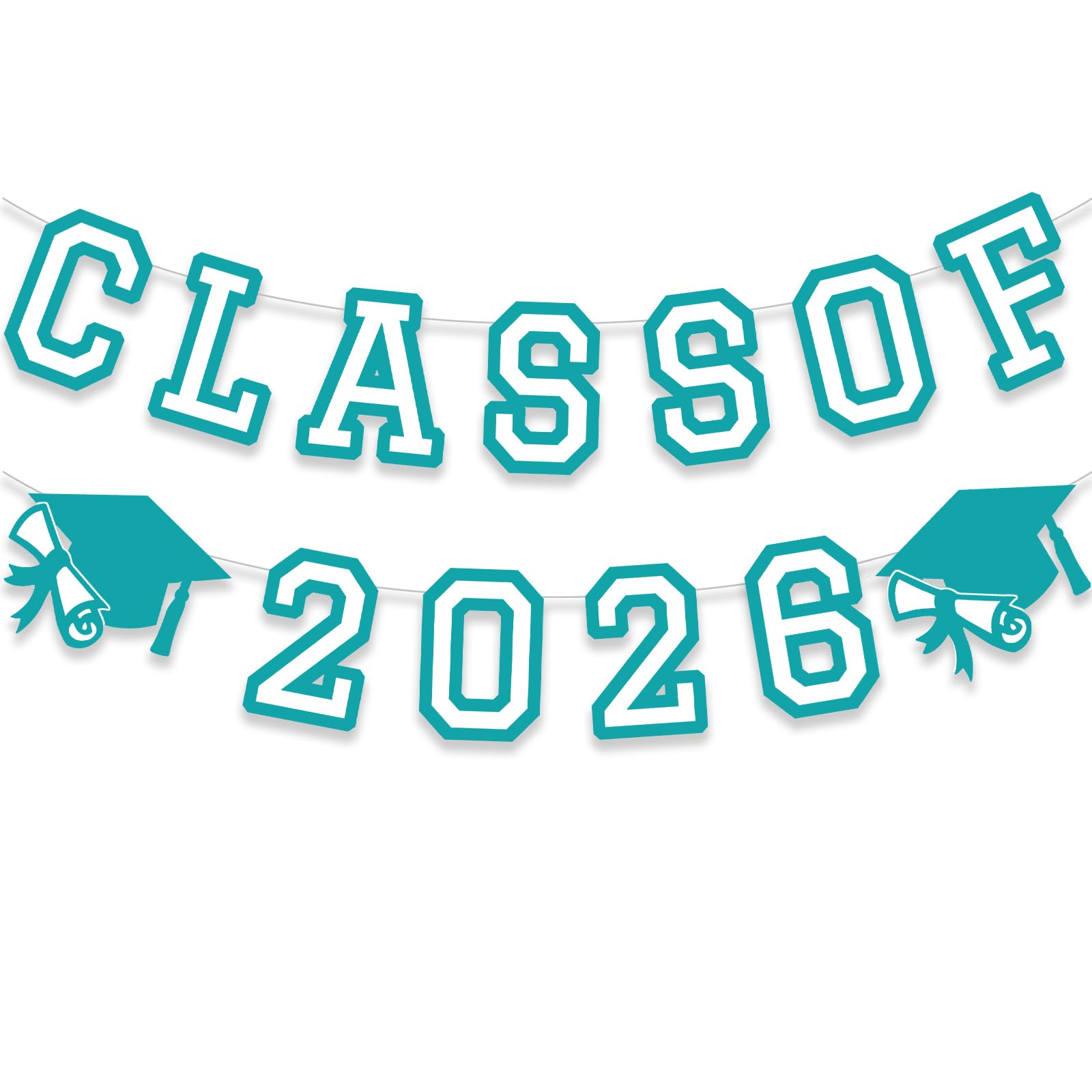 Class of 2026 Graduation Banner University College Grad Garlands Decoration Party Supplies High School Colors Teal