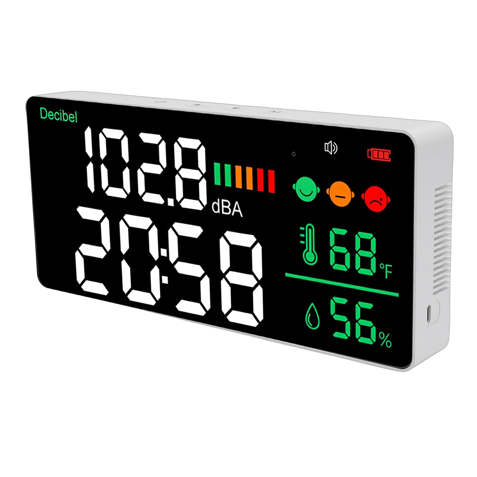 Annadue Medidor de Decibelios con Pantalla LED de 28cm, 30-130dB para
