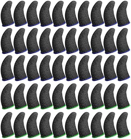 50 PCS Silver Fiber Gaming Finger Sleeves,Cell Cellphone Sport Controller Finger Thumb Sleeves Finger Seamless Touchscreen Anti-Sweat Breathable Finger Covers,for League of Legend, PUBG,Guidelines of Survival 50 PCS Silver Fiber Gaming Finger Sleeves,Cell Cellphone Sport Controller Finger Thumb Sleeves Finger Seamless Touchscreen Anti-Sweat Breathable Finger Covers,for League of Legend, PUBG,Guidelines of Survival