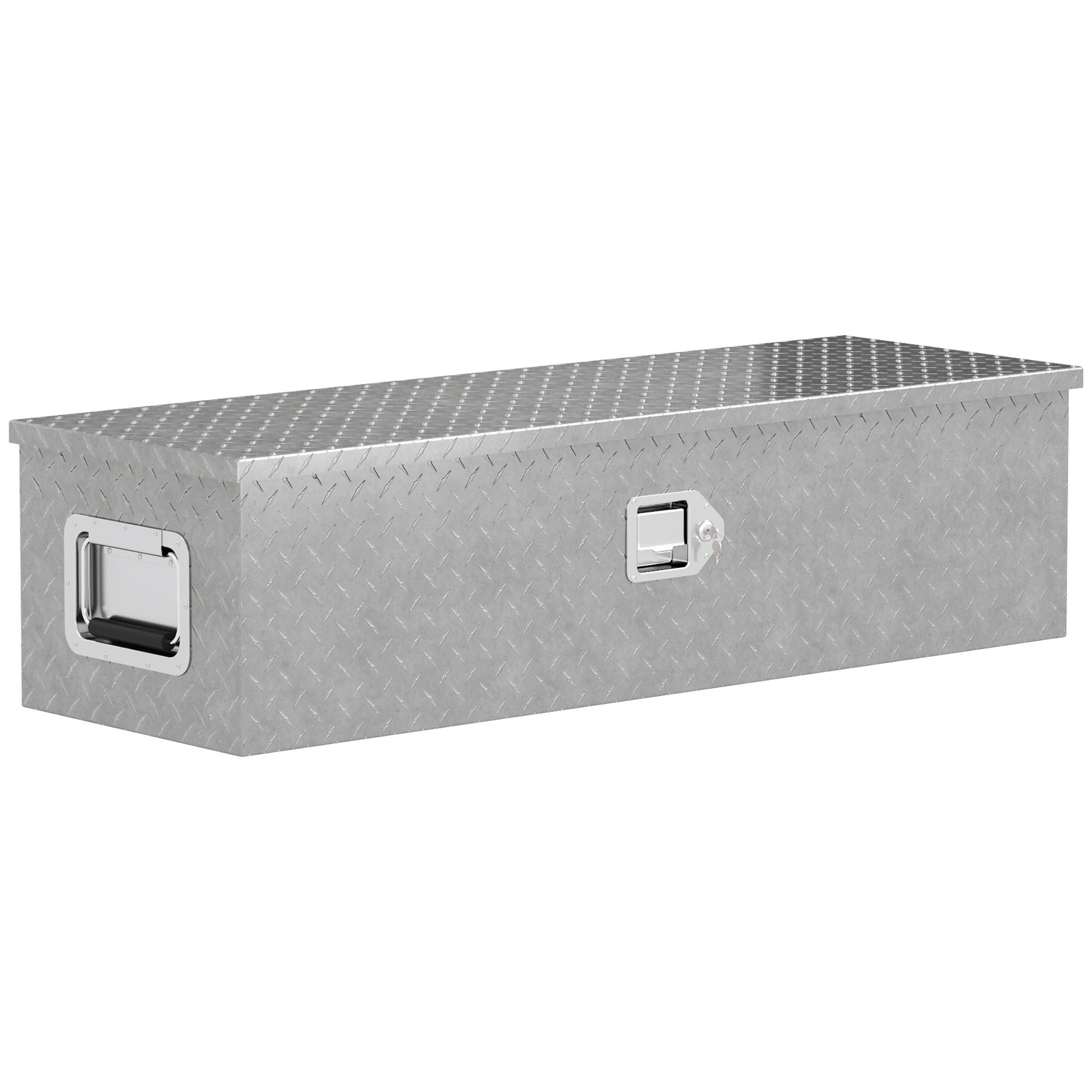 HOMCOM Gerätekasten Aufbewahrungskiste aus Aluminium 99 x 33 x 25,5 cm
