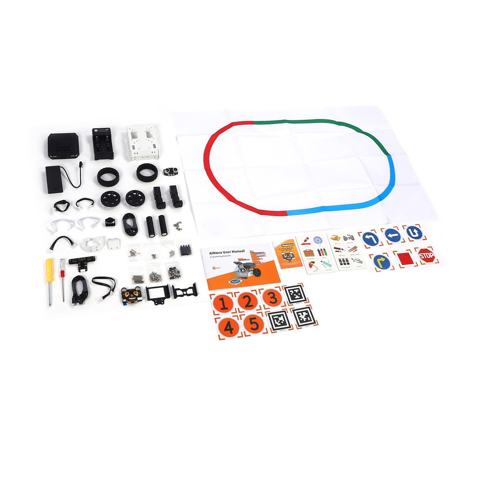FILFEEL KI-Roboterauto-Kit Zum Scratchen und Programmieren – Roboterauto mit Farberkennung, Visueller Linienverfolgung und Zielverfolgung – STEM Education Robotics Kit für Studenten und Anfänger