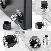 Vista 3 de Tapón de bloqueo de ajuste de bengala hembra de 4AN, adaptador de puerto de tuerca hexagonal giratoria de aluminio de 2 piezas, accesorios