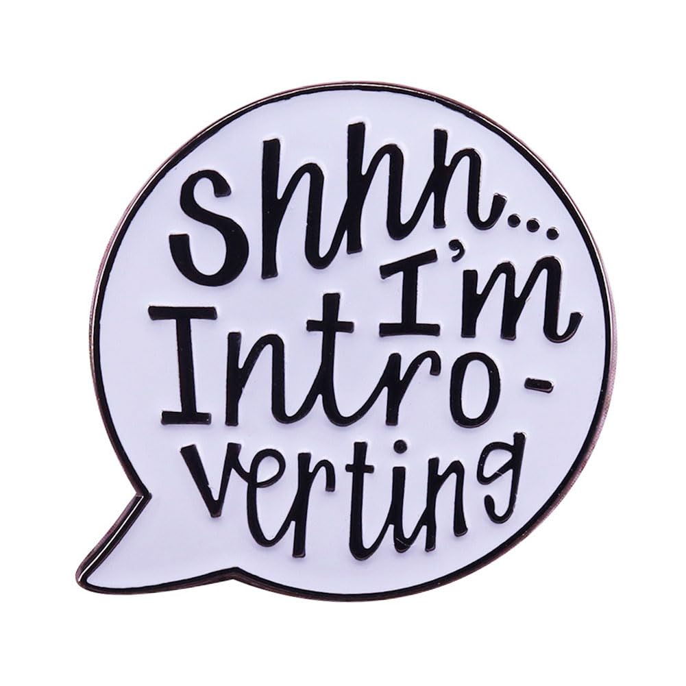 Ficsowy Shhh I'm An Introvert Verting Enamel Pin Badge Lapel Pin for Clothing Backpack Accessories Novelty Speech Bubble Brooch Pin for Women Men Girls Teenagers Adults