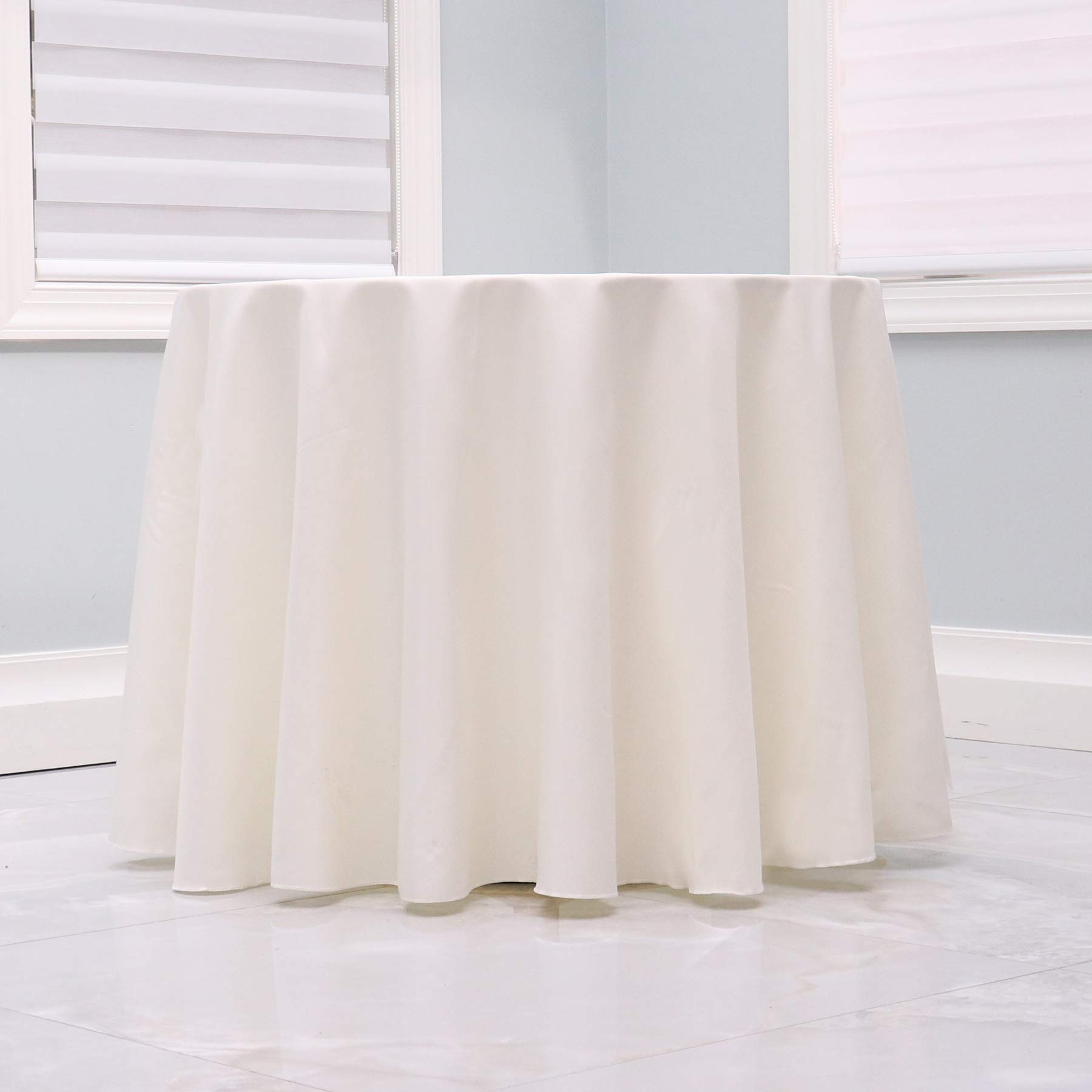 Kadut Ivory Tablecloth - 108" Inch Round Tablecloths for Circular Table Cover in Ivory Washable Polyester - Great for Buffet Table, Parties, Holiday Dinner & More