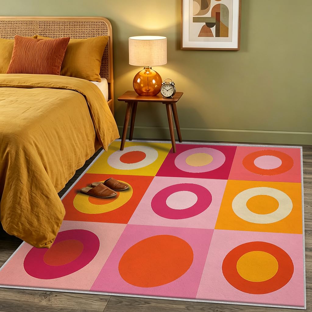 Tapis Damier Salon Chambre Interieur Carré 100x100 cm