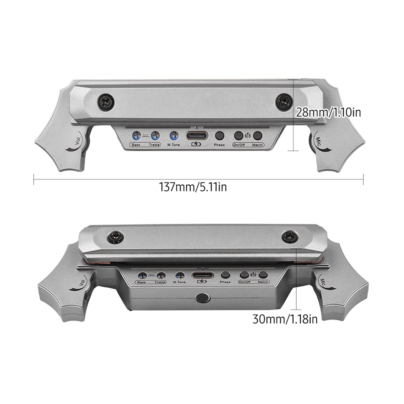 Przetworniki do gitary akustycznej Gitara Akustyczna Pickup Elektryczna Gitara Basowa Kabel Do Wzmacniacza Gitarowego Soundhole Pickup (Color : Silver)