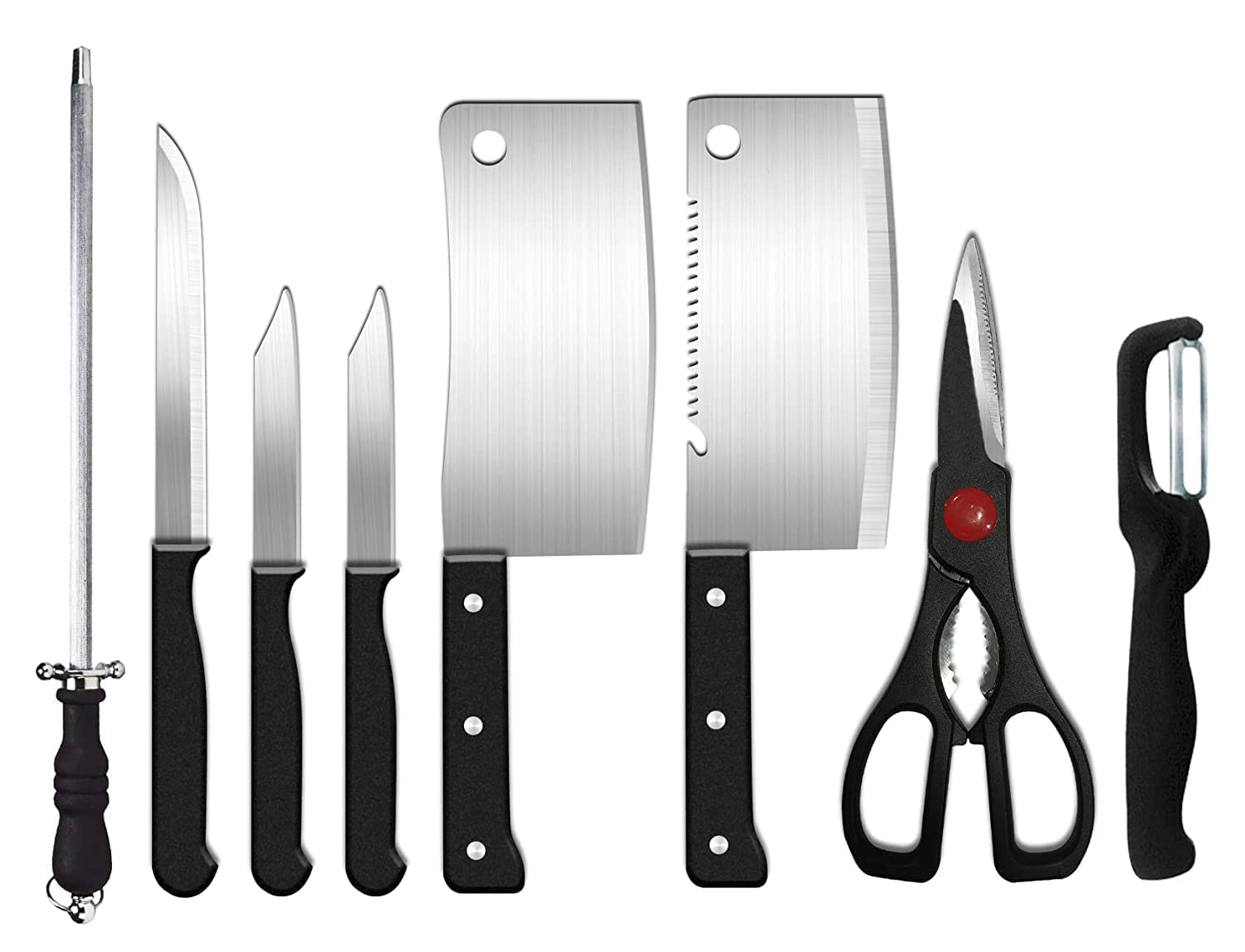 AJB Knife Set and Scissor, Piece Stainless Steel Kitchen Knife Knives Set with Knife Scissor, Knife Sets (8 Piece Include) (B0BZCWBPF7) Amazon Price History, Amazon Price Tracker
