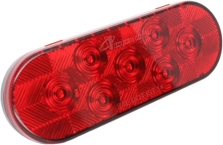 TL-62720-R Red Oval Sealed 7 diode SMD LED Turn Signal and Parking Light Kit with Light, Grommet and Plug for Truck,Trailer (Turn, Stop, and Tail Light), (Complete Kit)