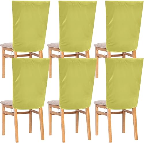 Chartreuse - Fundas decorativas para respaldo de silla para banquetes de boda, suaves, lavables a mano, fundas decorativas para sillas de comedor, 6