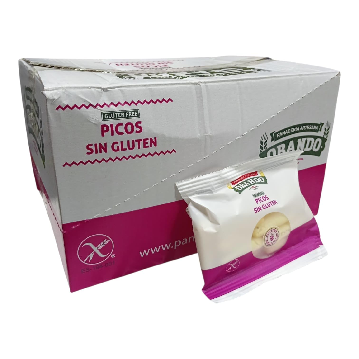 Picos de Pan Sin Gluten Artesanales Obando Pack 25 x 20 g Crujientes
