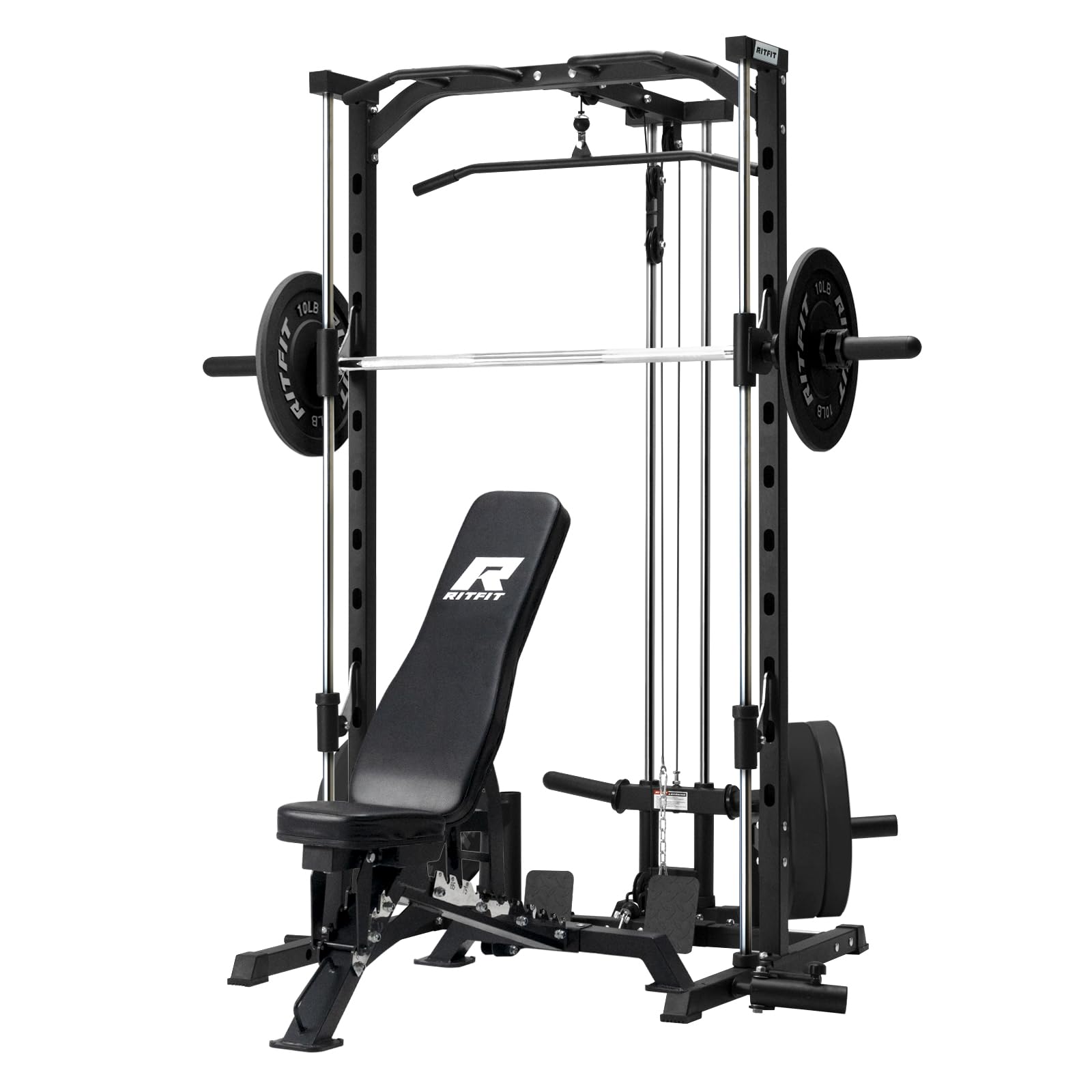 RitFit Smith Machine Power Rack with LAT-Pull Down System