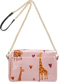 OTVEE Crossbody Bag Giraffe Sky Design Shoulder Bag for Women Leather Cross Body Purses with Chain Strap Zipper Closure