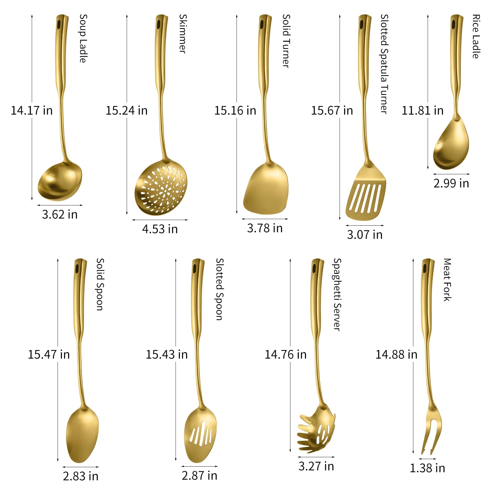Lot De 5 Ustensiles De Qualité Supérieure - Inox Et Bois Naturel