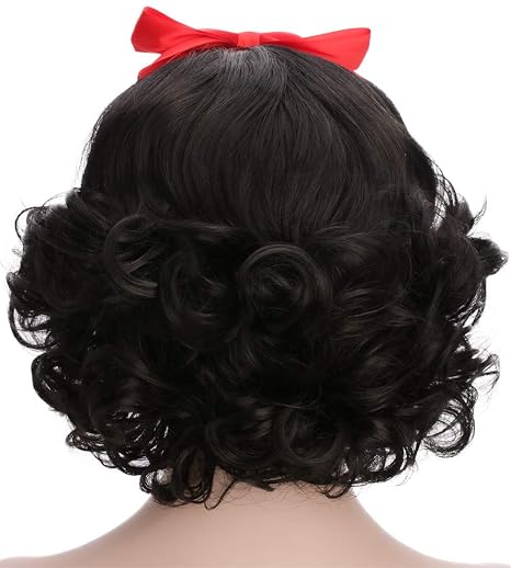 Karlery Women's and Kids Short Bob Wave Black Cosplay Wig Halloween Costume Wig Anime Party Wig