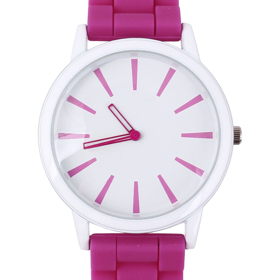 Qtqgoitem Lady Silicone Band Sports Round Dial Analog Quartz Wrist Watch Fuchsia (model: ef1 ded bf4 acd 5ff)