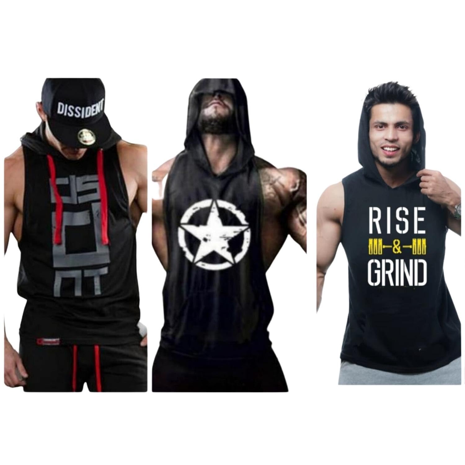Backbone1 Combo 3 Pcs Polyester Synthetic Stringer Vest for Men, Gym Vest, Sleeveless Vests_241-picture-35