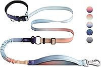 Vista 16 de Roses&Poetry Correa de Perro Manos Libres con Bolsa con Cremallera, Correa Elástica de Cintura de 6-9 pies para Caminar con Perros Medianos