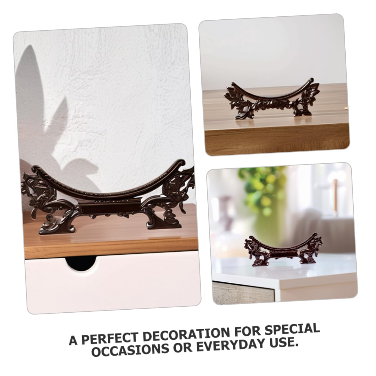 Gatuida 4piezas Soporte De Exhibición De Platos De Dragón Tradicional De Madera Soporte Decorativo Para Platos Para Mostrar