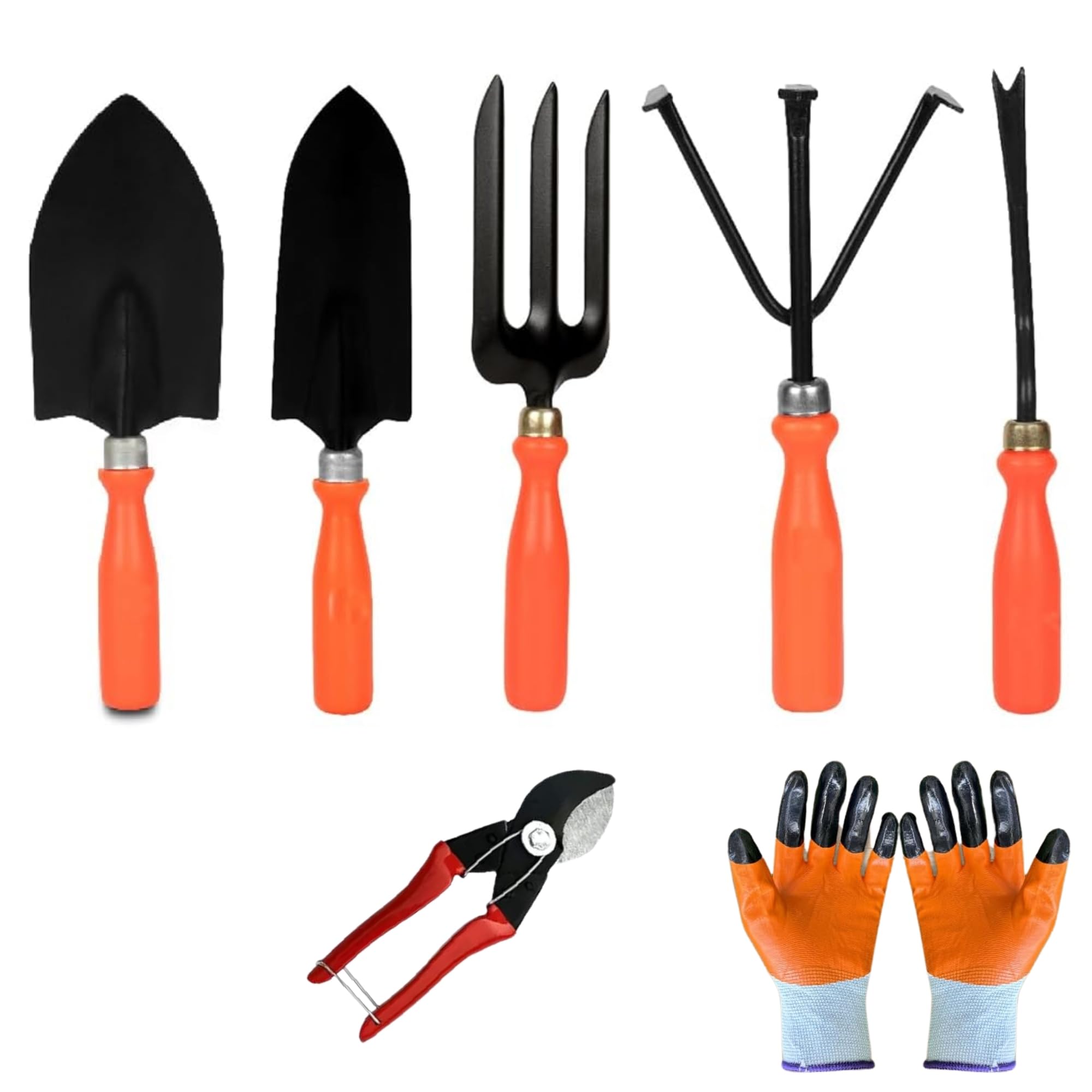 Singhal Gardening Tools Kit - 7 Pcs, Cultivator, Fork, Trowels, Weeder, Garden Gloves, Pruner Cutter (B0D6RLKH1W) Amazon Price History, Amazon Price Tracker