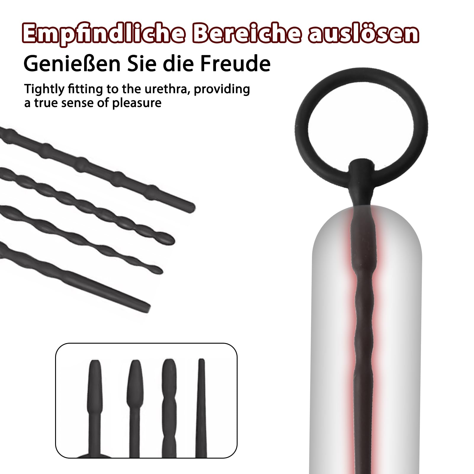 BDSMJOY 8pcs silicone Sonda Dilatatore Sextoys Uomo Stimolatore, Maschile Dilatatore Uretra Pene Plug per uomini, Urethra dilators men sex toys