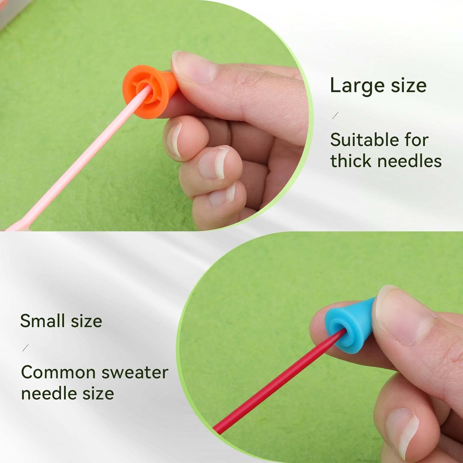 56 PCS Colorful Knitting Needles Point Protectors/Stoppers with Plastic Box, Include 40 Small & 16 Large, Knit Needle Tip Covers for Beginners Knitting Craft DIY - Image 6