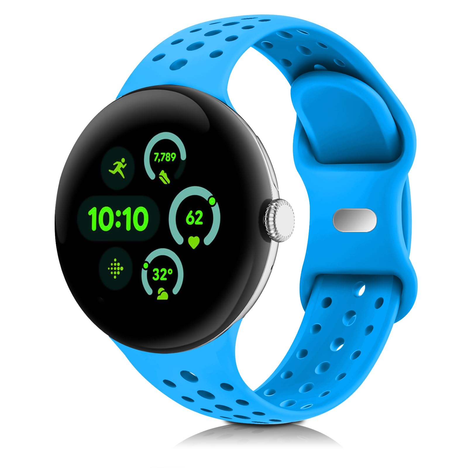 HAYONLIY Sport Bands Compatible for Google Pixel Watch 4 45mm/Pixel Watch 3 45mm, Breathable Wristband Replacement Soft Silicone Strap for Women Men