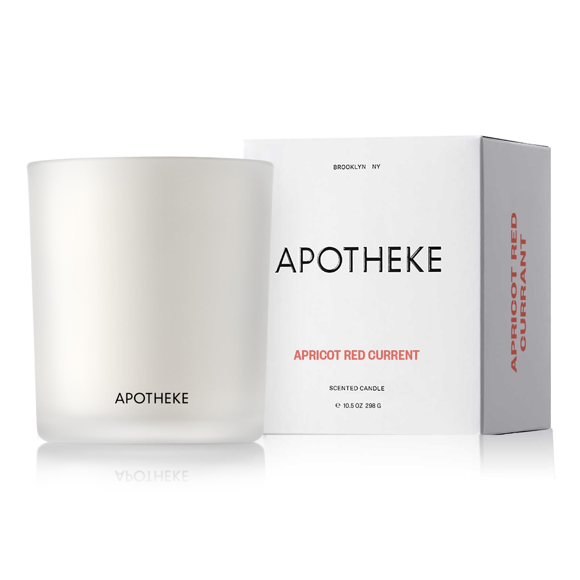 APOTHEKESignature Scented Candles for Home, Apricot Red Currant - 10.5 oz - Soy Wax, Non Toxic, Large Jar White - Luxury Candle Gifts for Women & Men - Grapefruit, Pomegranate, and Sandalwood