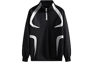 K121 Men's Stitching High Neck Sweatshirt: Sporty and Stylish for Cool Comfort