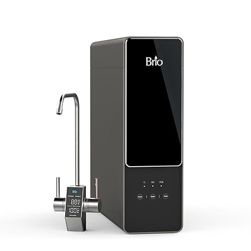 Brio AQUUS TROE600COL - Sistema de filtración de agua por ósmosis inversa, sistema de filtro de agua de ósmosis inversa de 4 etapas sin tanque para