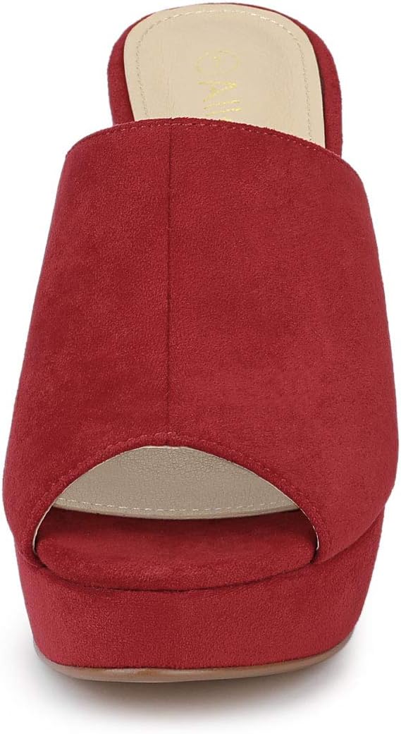 Allegra K Women's Open Toe Platform Chunky Heel Slides Sandals - Image 3